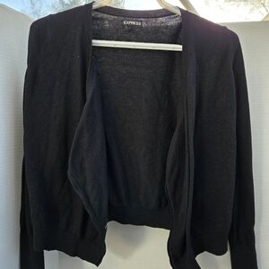 Express Women's Black Open-Front Cardigan Sweater